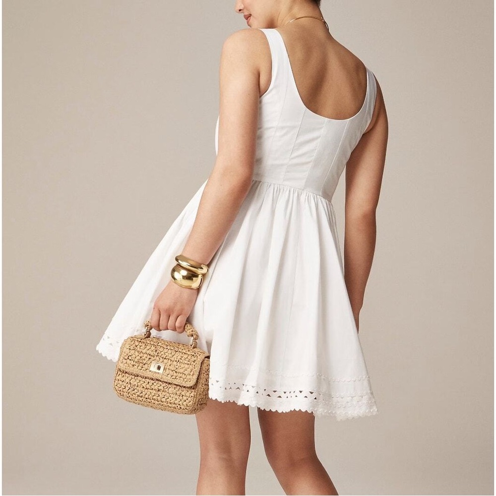 Fit and flare mini dress with rickrack trim